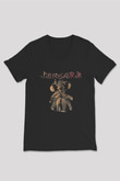 Dinosaur Jr Baskılı Unisex Siyah V Yaka Tişört - Tshirt