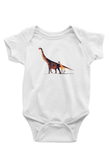 Dinozor Baskılı Beyaz Unisex Bebek Body - Zıbın