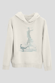 Dinozor Beyaz Unisex Kapüşonlu Sweatshirt