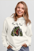 Dinozor Beyaz Unisex Kapüşonlu Sweatshirt