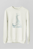Dinozor Beyaz Unisex Sweatshirt