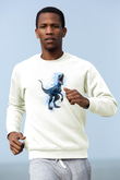 Dinozor Beyaz Unisex Sweatshirt