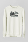 Dinozor Beyaz Unisex Sweatshirt
