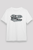 Dinozor Beyaz Unisex Tişört T-Shirt - TişörtFabrikası