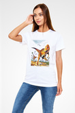 Dinozor Beyaz Unisex Tişört T-Shirt - TişörtFabrikası