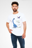 Dinozor Beyaz Unisex Tişört T-Shirt - TişörtFabrikası