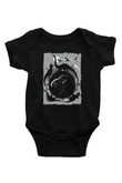 Dinozor Siyah Bebek Body - Zıbın