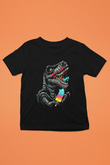 Dinozor Siyah Unisex Çocuk Tişört