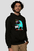 Dinozor Siyah Unisex Hoodie