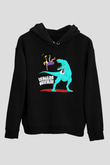 Dinozor Siyah Unisex Hoodie