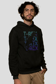 Dinozor Siyah Unisex Kapüşonlu Sweatshirt