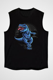 Dinozor Siyah Unisex Kolsuz Tişört