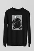 Dinozor Siyah Unisex Sweatshirt
