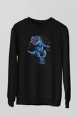 Dinozor Siyah Unisex Sweatshirt