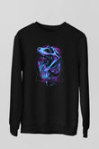 Dinozor Siyah Unisex Sweatshirt