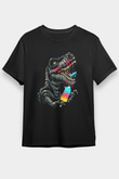Dinozor Siyah Unisex Tişört T-Shirt - TişörtFabrikası