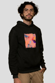 Diplo Baskılı Unisex Siyah Hoodie