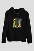 Diplo Baskılı Unisex Siyah Hoodie