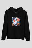 Diplo Baskılı Unisex Siyah Hoodie