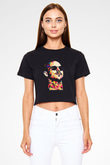 Diplo Siyah  Crop Top Tişört