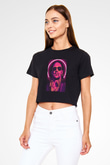Diplo Siyah  Crop Top Tişört