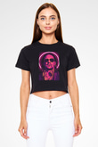 Diplo Siyah  Crop Top Tişört