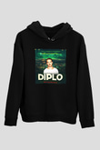 Diplo Siyah Unisex Kapüşonlu Sweatshirt