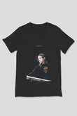 Diplo Siyah Unisex V Yaka Tişört