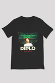 Diplo Siyah Unisex V Yaka Tişört