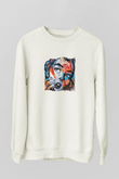 DiploBaskılı Beyaz Sweatshirt
