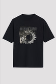 Dir En Grey Baskılı Unisex Siyah Oversize Tişört