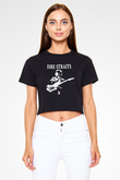 Dire Straits Siyah Crop Top Tişört