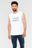 Diş Diyagramı Baskılı Unisex Kolsuz Beyaz Tişört - Tshirt