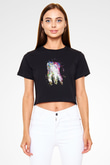 Diş İllustrasyon Baskılı Crop Top Kadın Tİşört - Tshirt