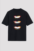 Dişler Renkli Baskılı Unisex Oversize Tişört - Tshirt