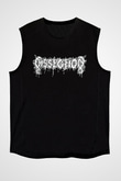 Dissection Baskılı Unisex Siyah Kolsuz Tişört - Tshirt