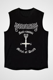 Dissection Baskılı Unisex Siyah Kolsuz Tişört - Tshirt