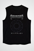 Dissection Baskılı Unisex Siyah Kolsuz Tişört - Tshirt
