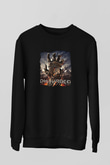 Disturbed Baskılı Unisex Siyah Sweatshirt