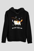 Diyet Yapan KediSiyah  Unisex Hoodie