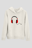 DJ Beyaz Unisex Kapşonlu Sweatshirt