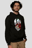 Dj Joker Baskılı Unisex Siyah Hoodie