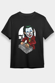 Dj Joker Baskılı Unisex Siyah Tişört