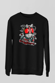 DJ Kamen Baskılı Unisex Siyah Sweatshirt
