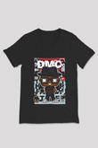 Dj Run DMC Baskılı Unisex Siyah V Yaka Tişört