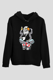 DJ Siyah Unisex Kapşonlu Sweatshirt