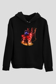 DJ Siyah Unisex Kapşonlu Sweatshirt