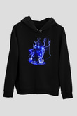 DJ Siyah Unisex Kapşonlu Sweatshirt