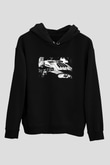 DJ Siyah Unisex Kapşonlu Sweatshirt
