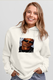 DMX Baskılı Unisex Beyaz Kapüşonlu Sweatshirt